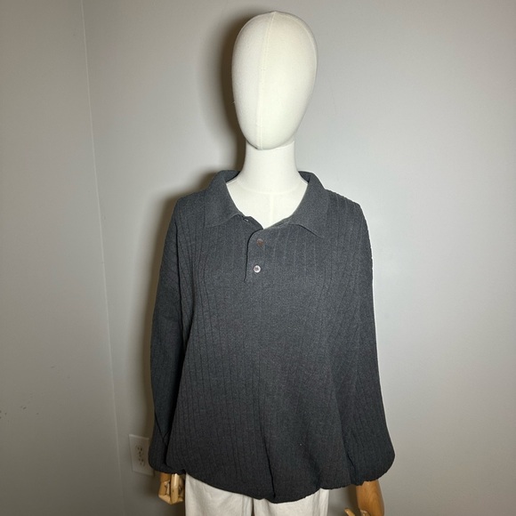 Vintage grey collared pullover sweater - Picture 2 of 3